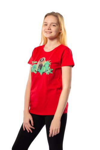 Tričko dámské Kukang - Barva: Červená, Velikost: L